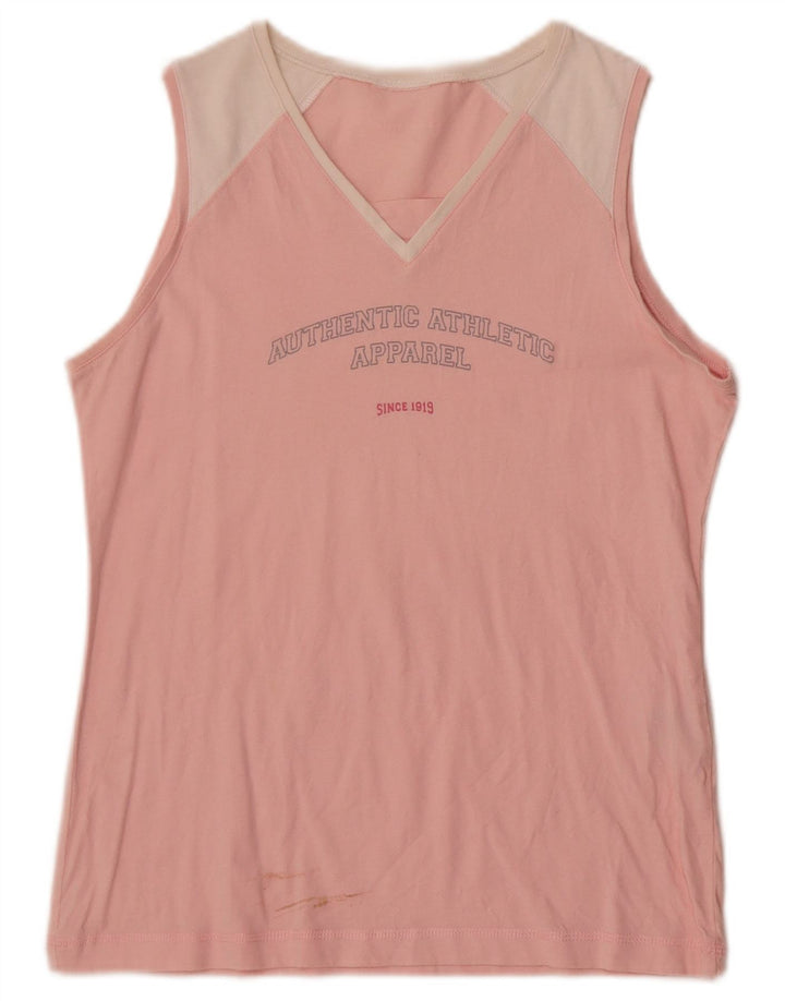 Top cu vestă grafică Champion pentru femei UK 12, bumbac color bloc de culoare roz mediu