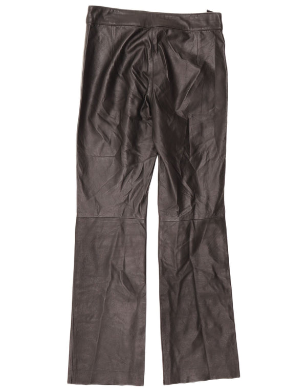 Pantaloni drepți din piele vintage pentru femei EU 38 Medium W30 L32 Negru