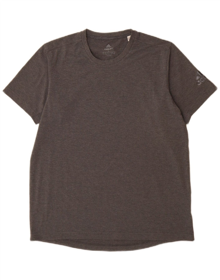 Tricou Adidas Climalite pentru bărbați Top mare din poliester cu pături gri
