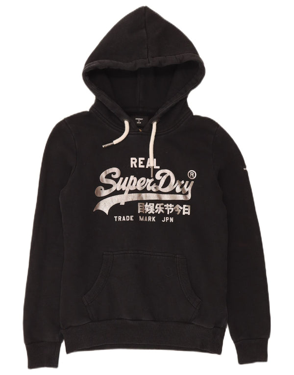 Pulover Superdry pentru damă, cu grafică, UK 6 XS, bumbac negru