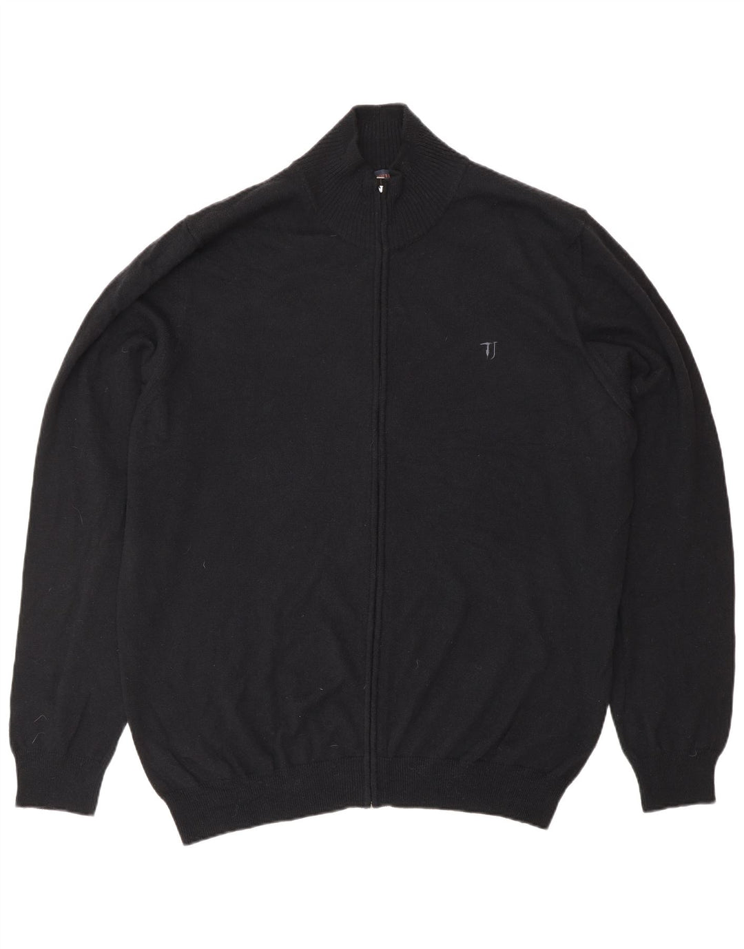 Pulover cardigan pentru bărbați TRUSSARDI JEANS 3XL Lână neagră