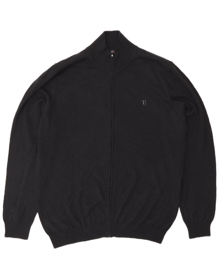 Pulover cardigan pentru bărbați TRUSSARDI JEANS 3XL Lână neagră