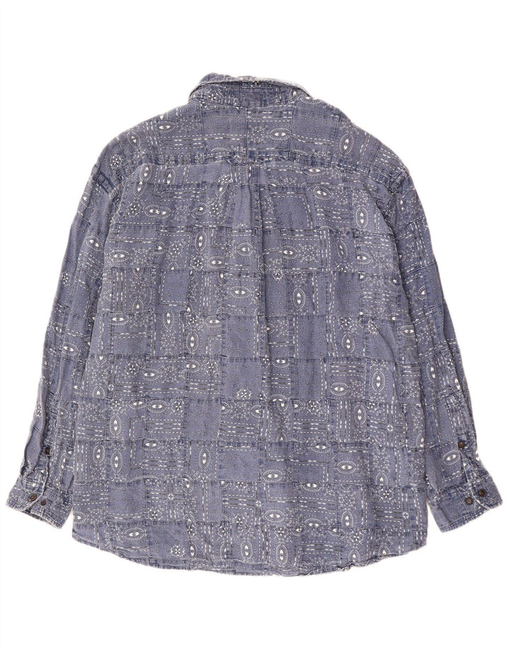 Cămașă pentru bărbați ORVIS, 2XL, lenjerie geometrică bleumarin