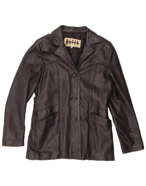 Jachetă Blazer din piele cu 3 nasturi Davin IT 44 Medium Black