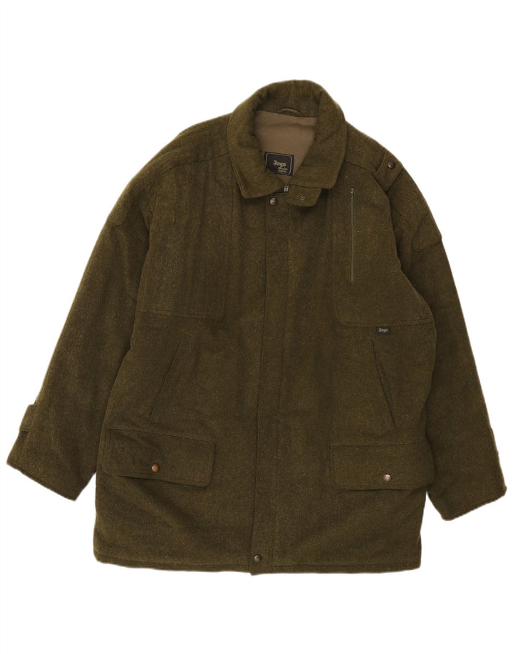 Pardesiu de lux pentru bărbați Himalaya UK 38 Medium Khaki Lână