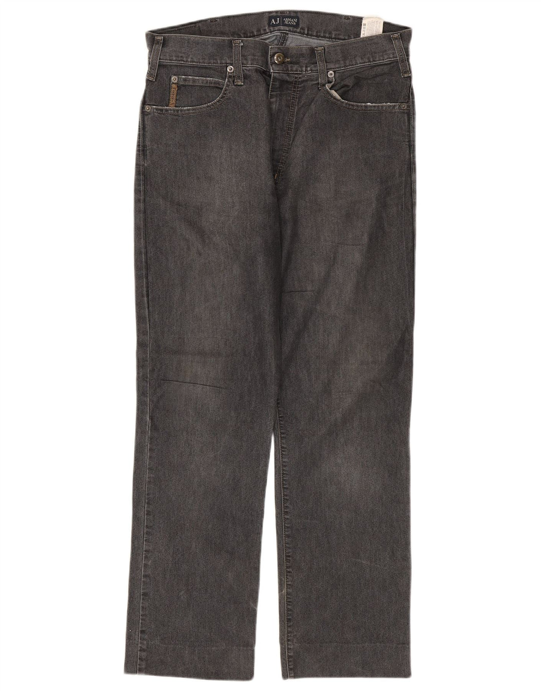 ARMANI Womens Straight Jeans W33 L28 Grey Cotton