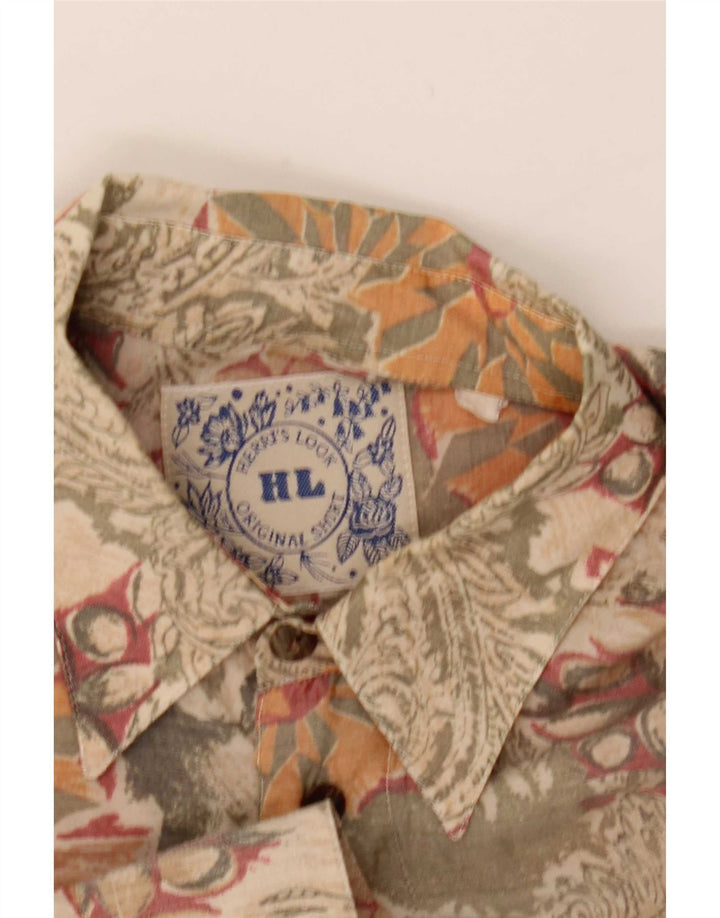 Cămașă Vintage bărbați Mic Bej Floral