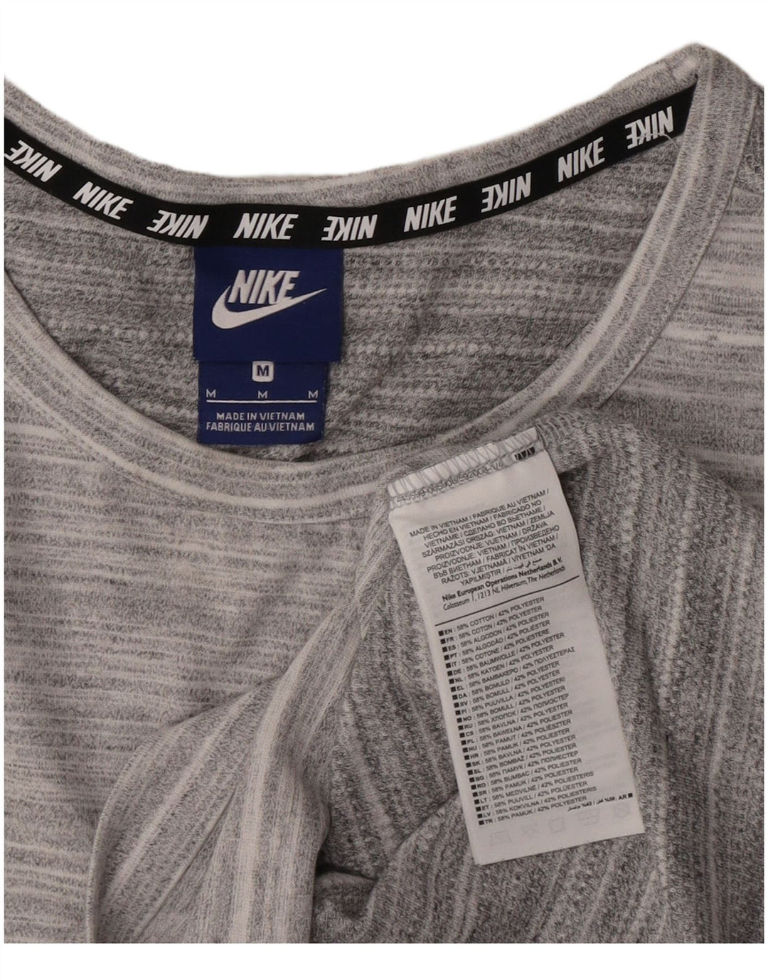 Vestă pentru bărbați Nike, bumbac cu dungi, gri mediu
