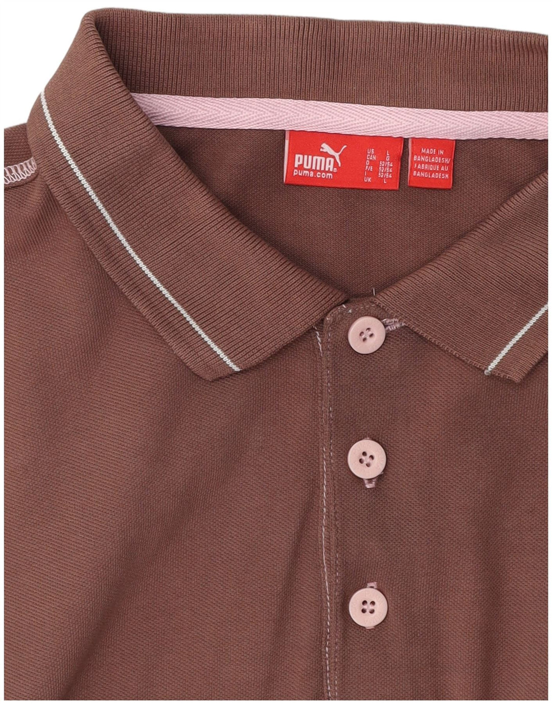 Tricou polo Puma pentru bărbați, bumbac maro mare