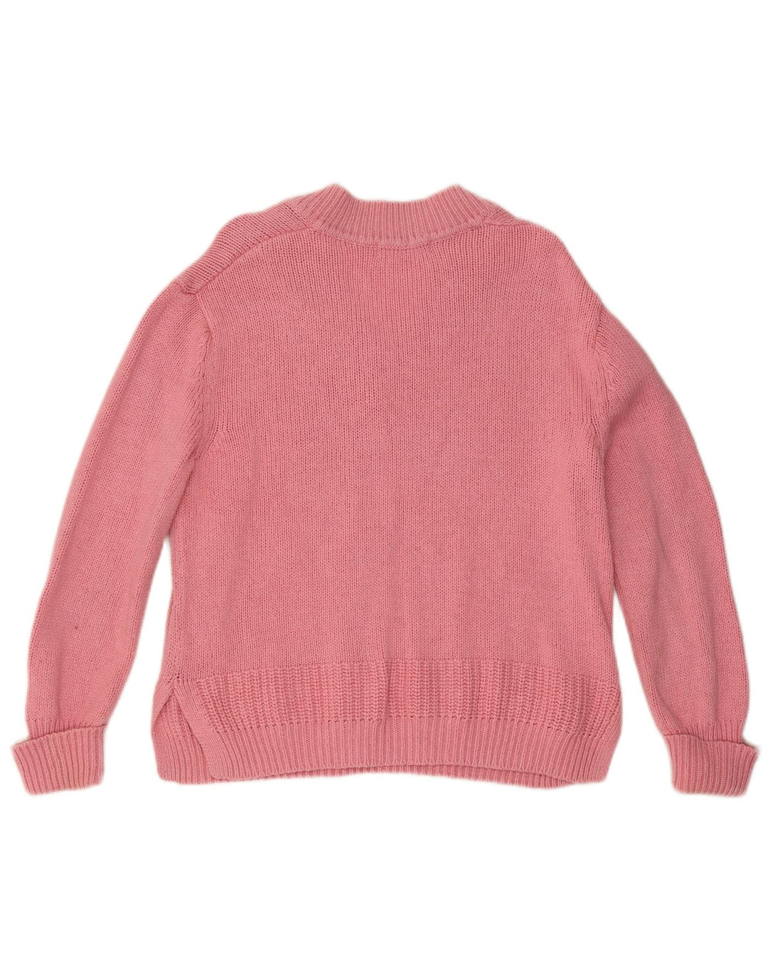 Pulover pentru femei Marks & Spencer cu decolteu în V UK 14, bumbac roz mediu