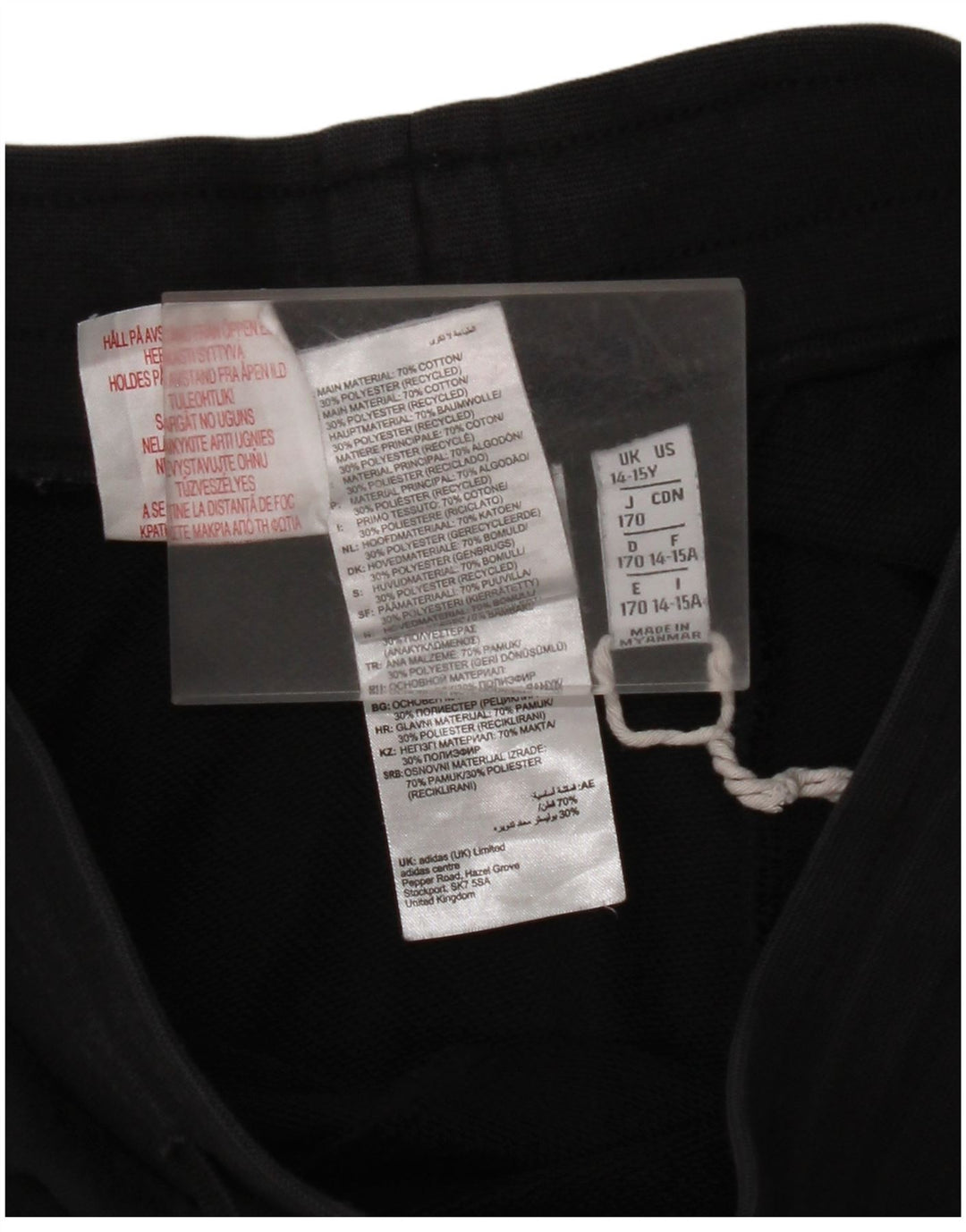 ADIDAS Băieți Pantaloni Trening Pantaloni Joggeri 14-15 Ani Bumbac Negru