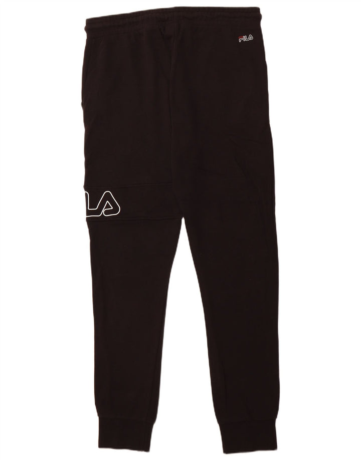 FILA Mens Graphic Tracksuit Trousers Joggers Large  Black