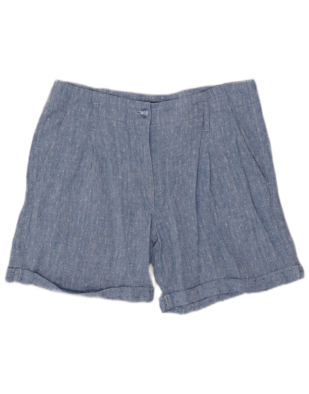 Marks & Spencer Pantaloni scurți chino pegged pentru femei UK 12 Medium W32 Blue Geometric