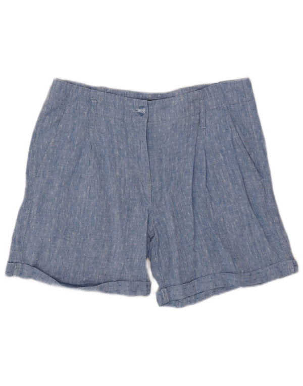 Marks & Spencer Pantaloni scurți chino pegged pentru femei UK 12 Medium W32 Blue Geometric