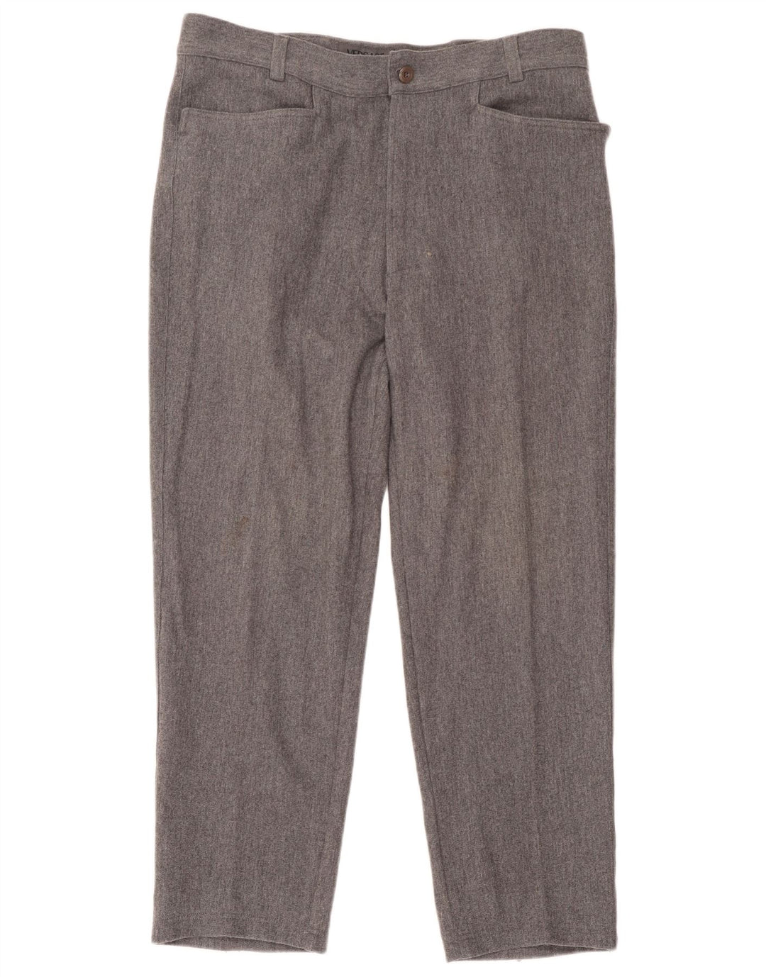 Versace Pantaloni drepti pentru bărbați IT 52 XL W38 L29 Lână gri