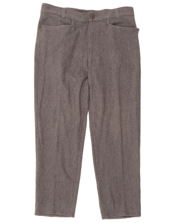 Versace Pantaloni drepti pentru bărbați IT 52 XL W38 L29 Lână gri