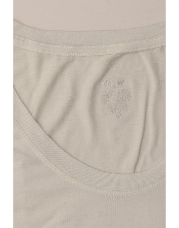 MOSSIMO Womens T-Shirt Top UK 12 Medium White Rayon Vintage Mossimo and Second-Hand Mossimo from Messina Hembry 