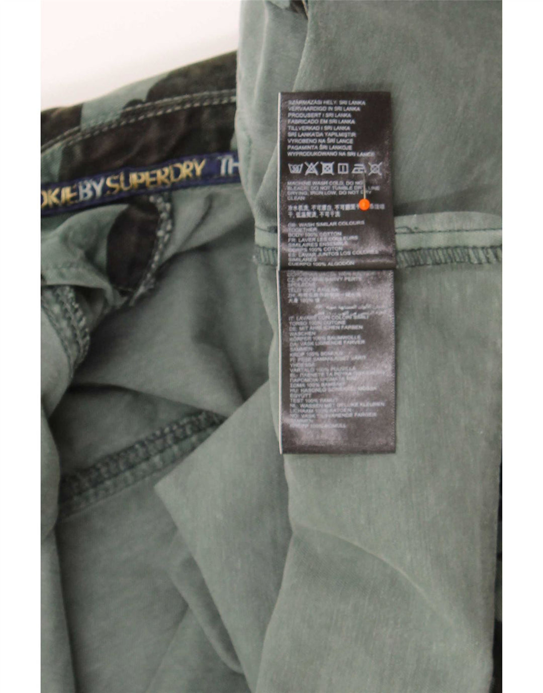 Jachetă Superdry de denim crop pentru femei UK 12, bumbac camuflaj verde mediu