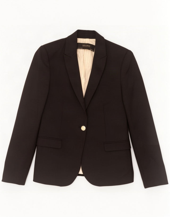 Sacou blazer pentru femei Zara, cu 1 nasture, UK 10 Mic Negru