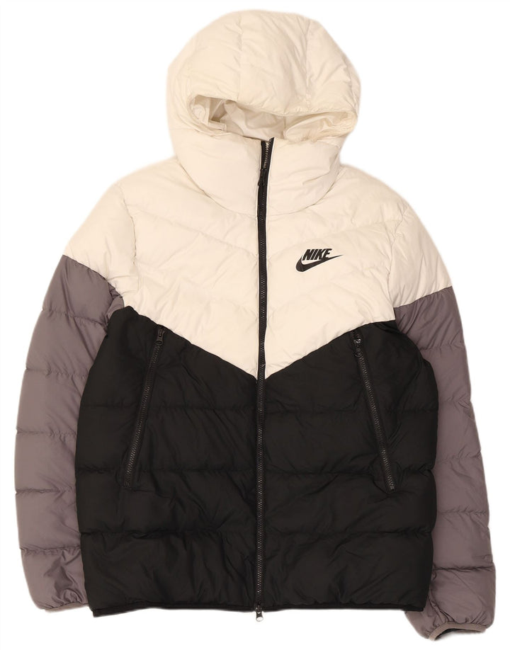 Jachetă căptușită cu glugă pentru bărbați Nike UK 40, mare, negru, colorblock