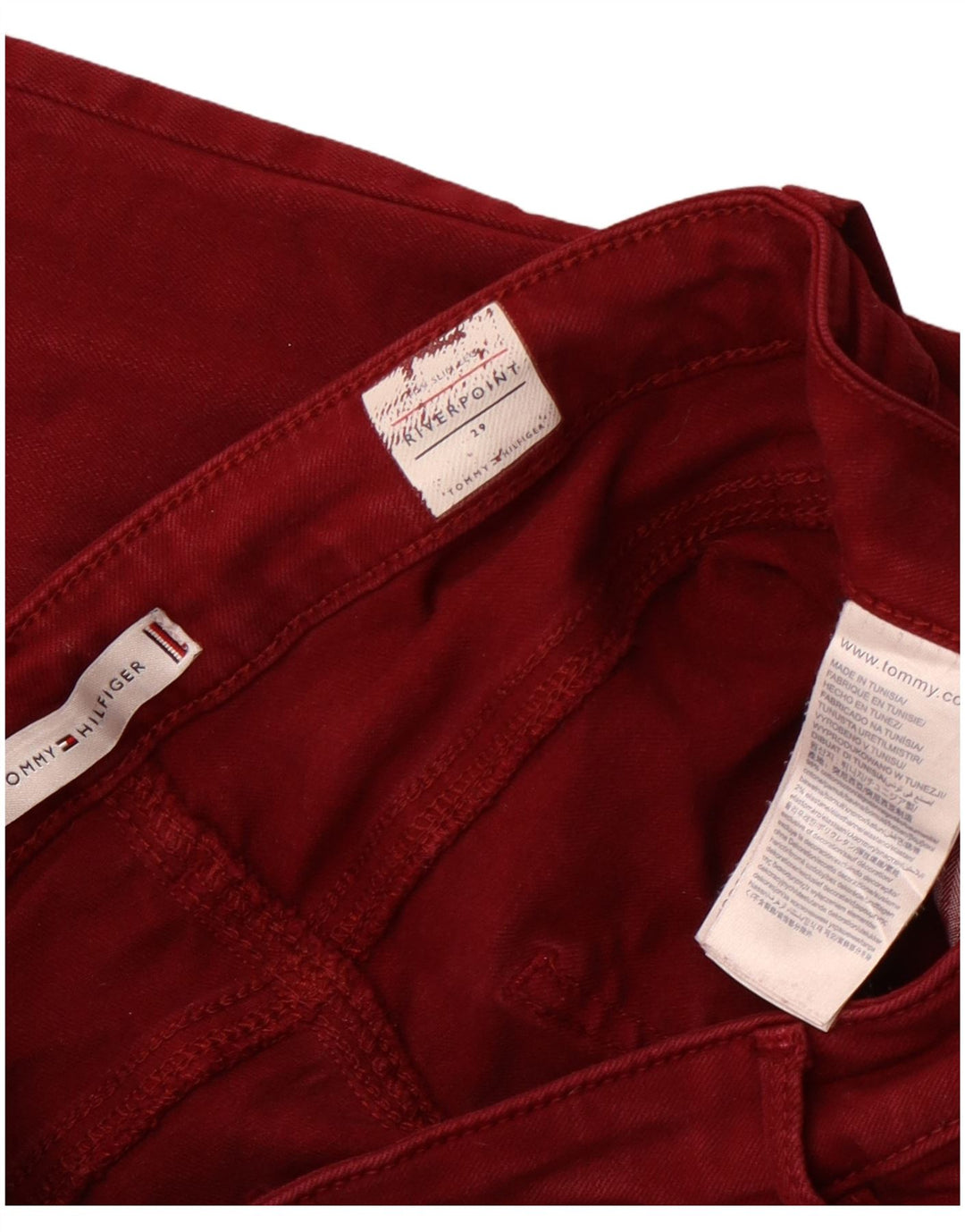 Blugi skinny Riverpoint pentru femei TOMMY HILFIGER L29 L28 Bumbac Burgundy