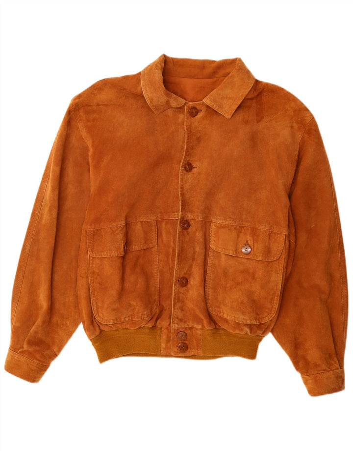 Jachetă bomber din piele intoarsa pentru barbati VINTAGE IT 52 XL din piele bej