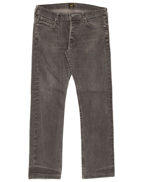 Lee Mens Powell Straight Jeans W34 L30 Grey Cotton