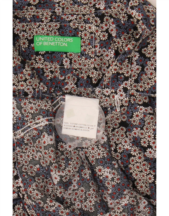 Cămașă cu mânecă scurtă pentru bărbați BENETTON, bumbac floral multicolor mediu
