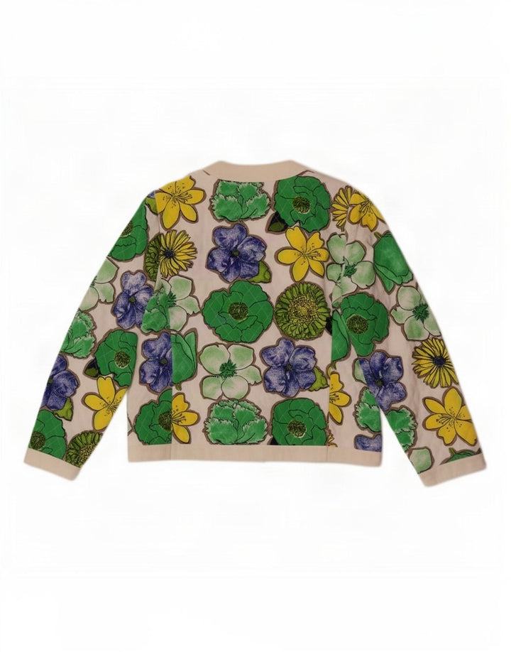 Jachetă vintage pentru femei cu 6 nasturi IT 42 Medium Multicolor Floral