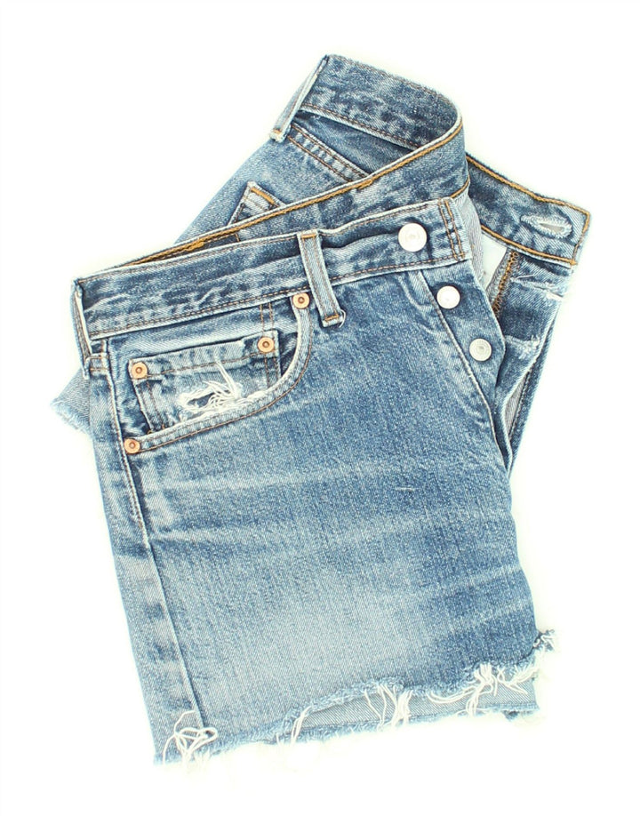 Pantaloni scurți din blugi vintage pentru femei LEVI'S W31 bumbac albastru mediu