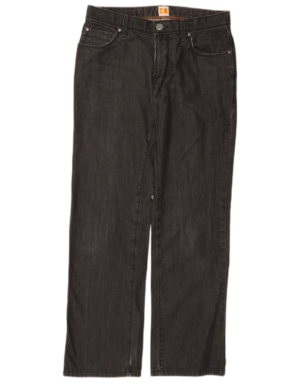 Blugi drepti pentru femei HUGO BOSS W33 L32 bumbac gri