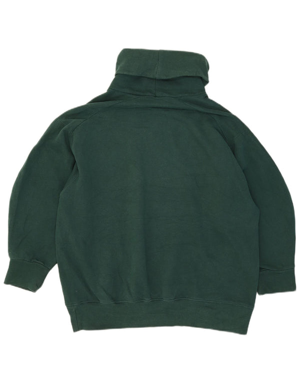 Pulover pentru femei Zara, cu mâneci 3/4, cu gât rulat, verde mediu, UK 14