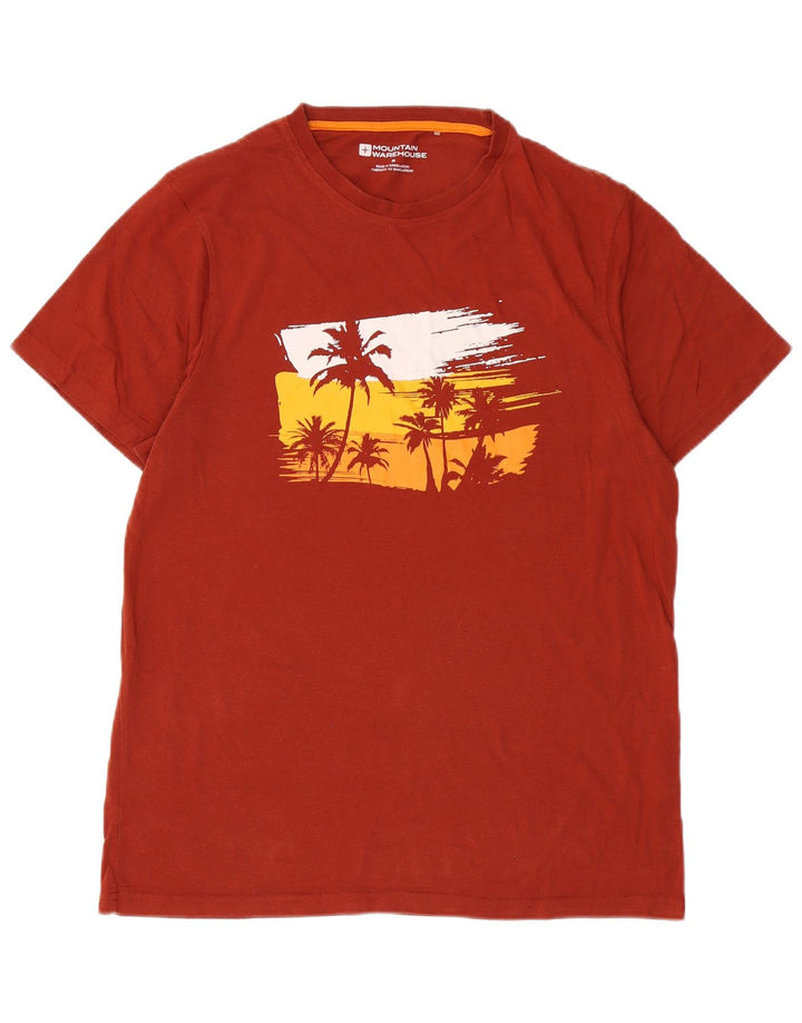 MOUNTAIN WAREHOUSE Tricou grafic pentru bărbați Top din bumbac roșu mediu
