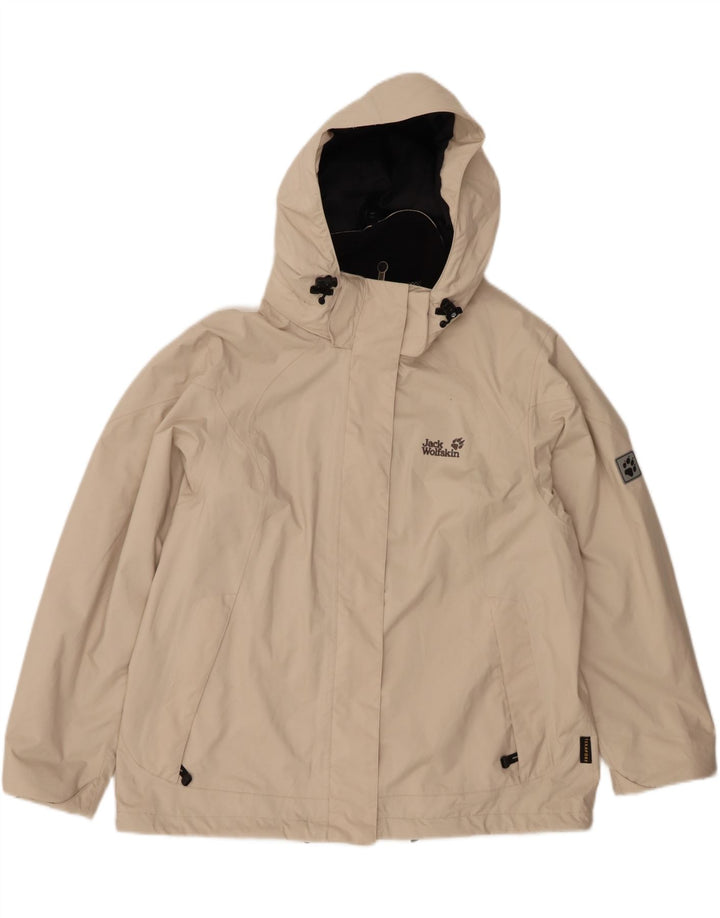 JACK WOLFSKIN Jachetă de ploaie cu glugă pentru femei UK 18/20 XL poliester bej
