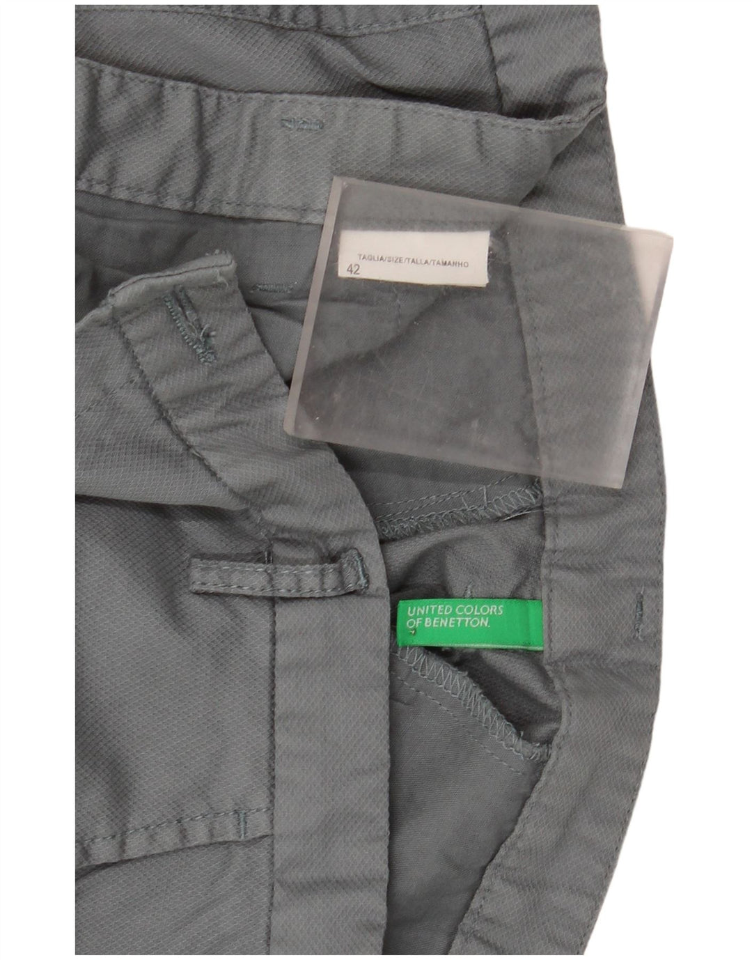 Pantaloni chino subțiri pentru femei Benetton IT 42 Medium W32 L28 Gri