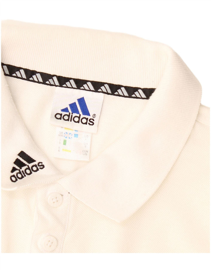 Tricou polo pentru bărbați Adidas, mare, alb, bumbac