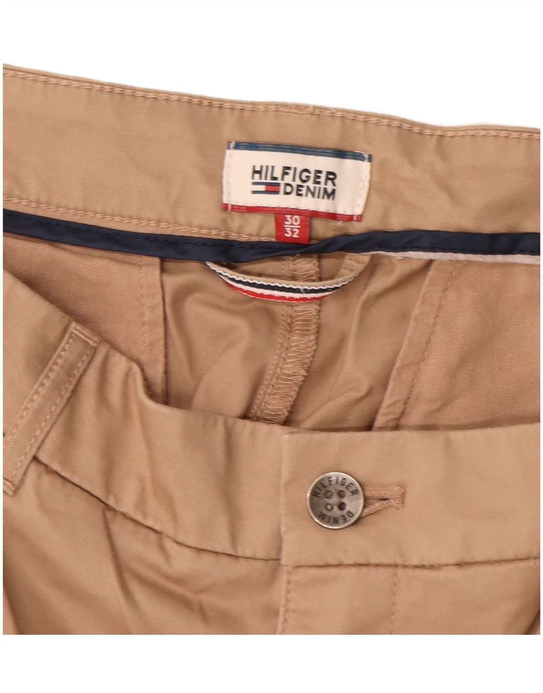 TOMMY HILFIGER Pantaloni chino subțiri pentru femei L30 L28 bumbac bej