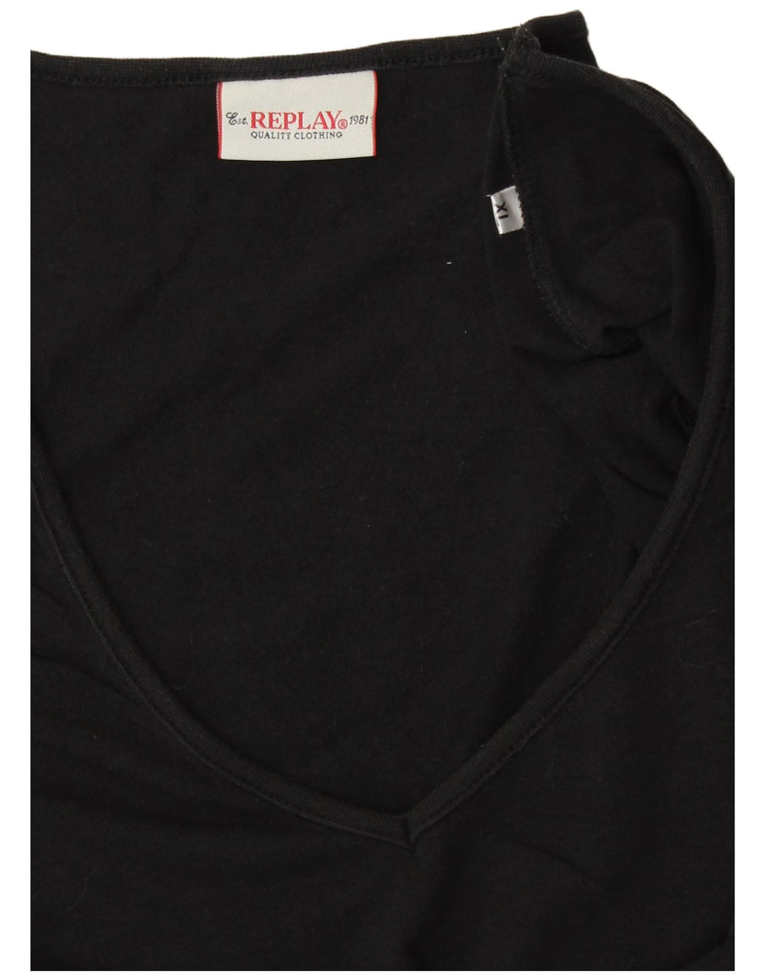 Tricou grafic pentru femei REPLAY Top UK 18 XL Negru