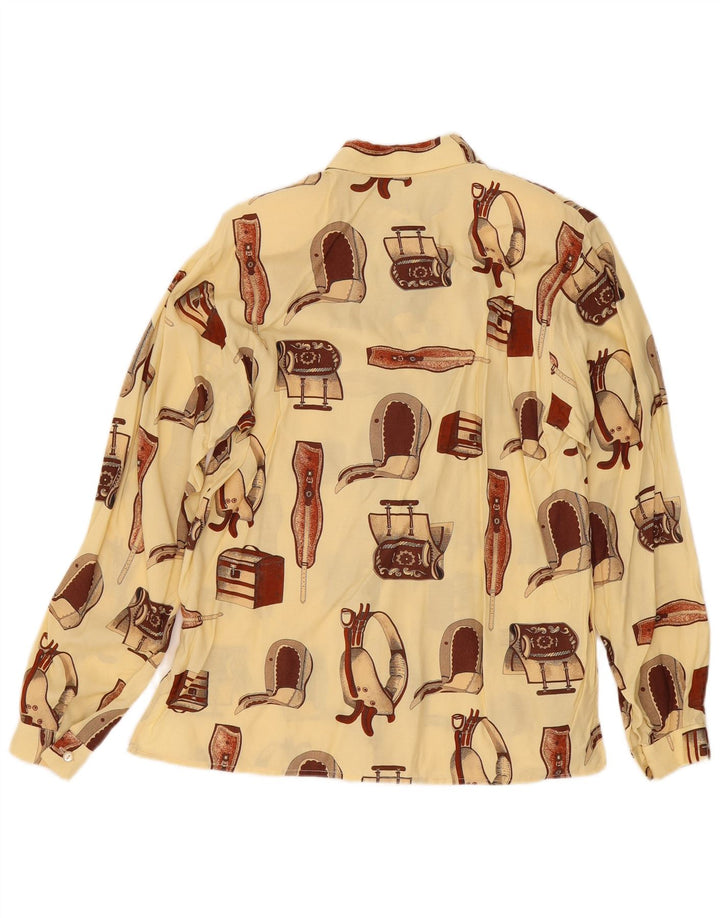 Bluză cămașă supradimensionată pentru femei VINTAGE UK 14 Medium Off White