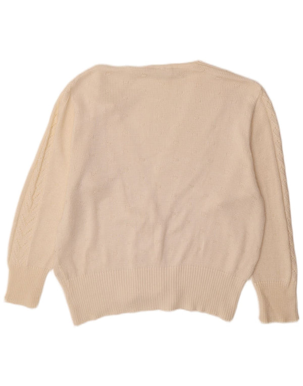 Pulover cardigan pentru femei Rabe EU 46 XL acrilic alb închis
