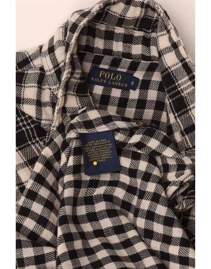 Cămașă Polo Ralph Lauren pentru femei US 8 Medium Black Check Bumbac