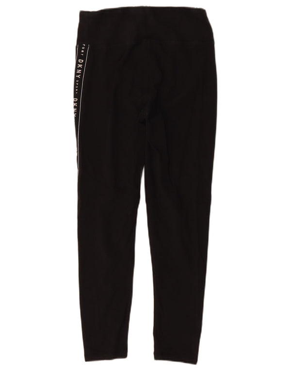 Leggings crop grafic Dkny pentru femei UK 8 mic bumbac negru