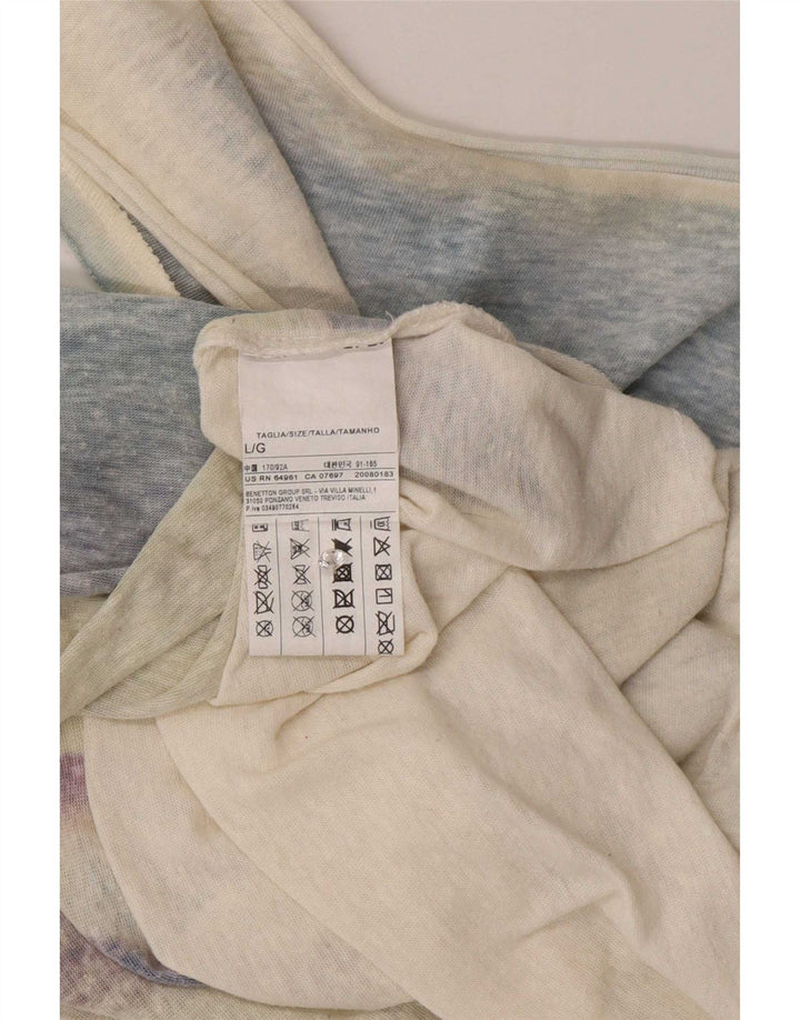 Vestă grafică Benetton pentru femei UK 16, mare, albastru, poliester color bloc