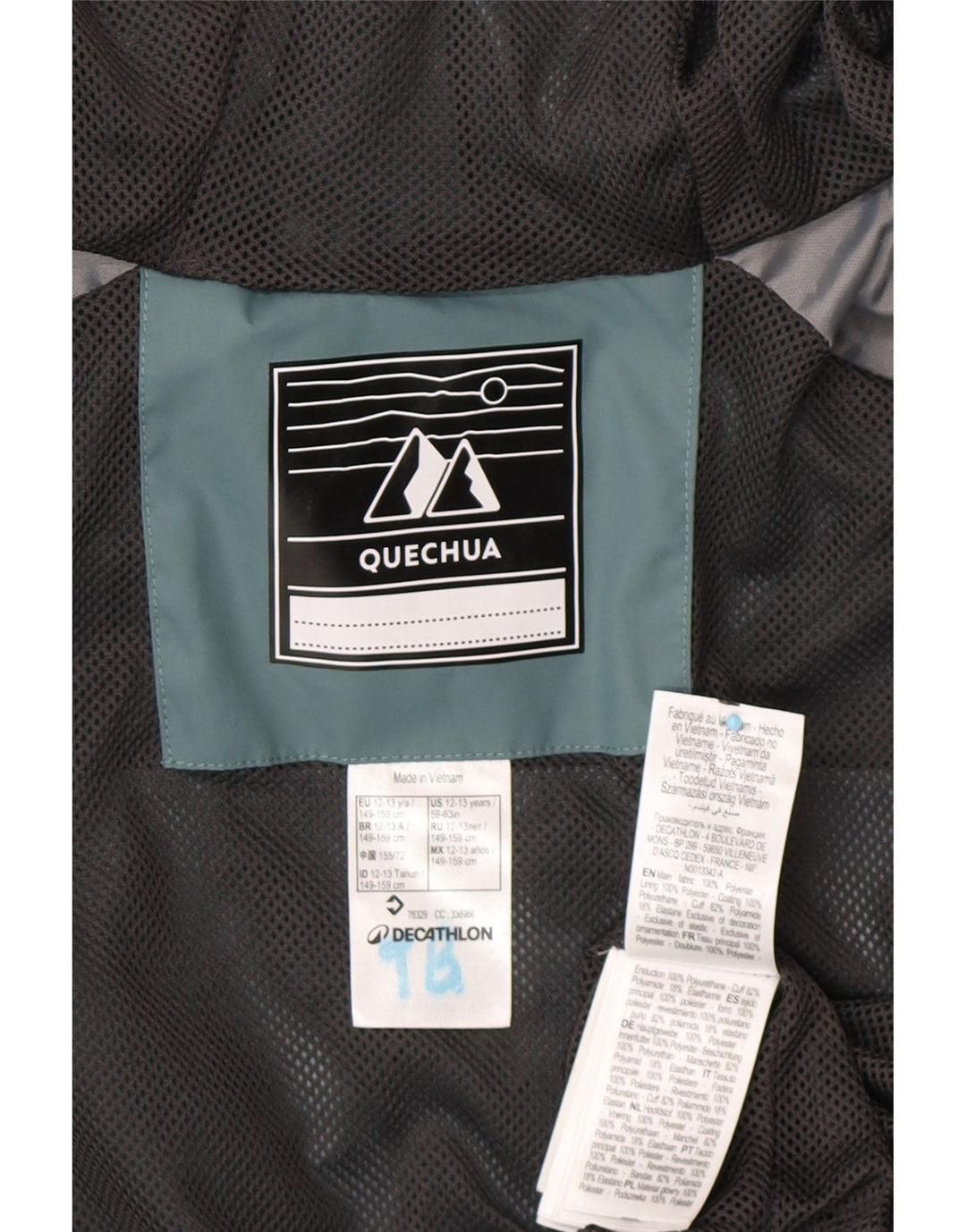 DECATHLON Jachetă de ploaie Quechua cu glugă pentru băieți 12-13 ani Poliester verde