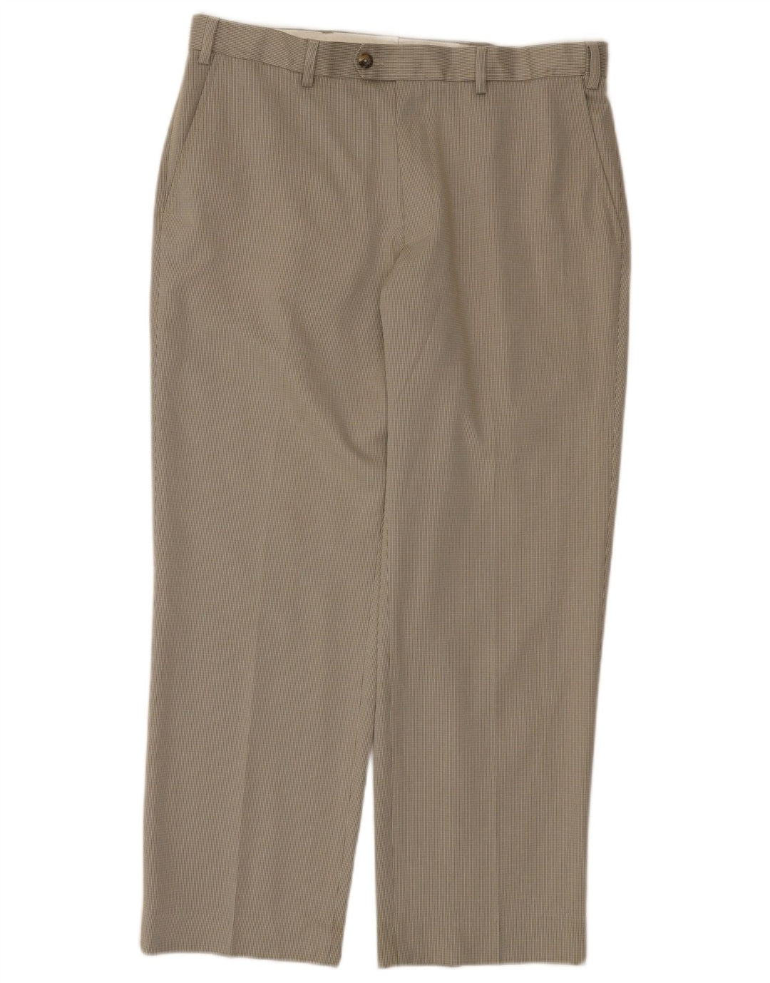 Pantaloni de costum obișnuiți pentru bărbați Marks & Spencer L36 L29 Green Houndstooth
