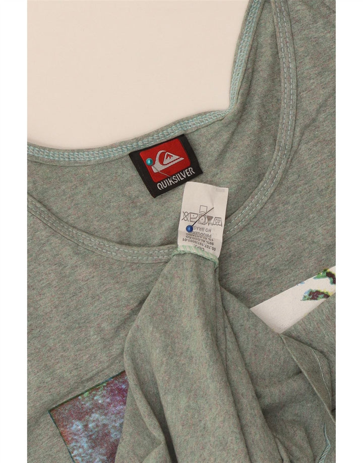 Vestă grafică Quiksilver pentru bărbați, bumbac verde mic