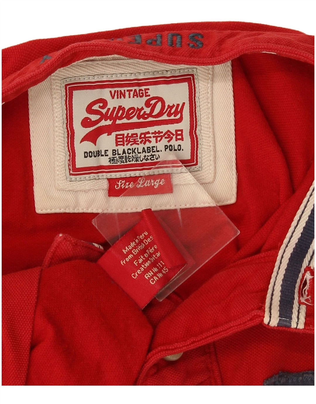 Tricou polo grafic pentru bărbați Superdry, bumbac roșu mare
