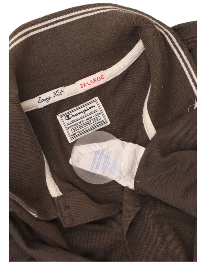 Tricou polo pentru bărbați CHAMPION Easy Fit, bumbac maro 3XL