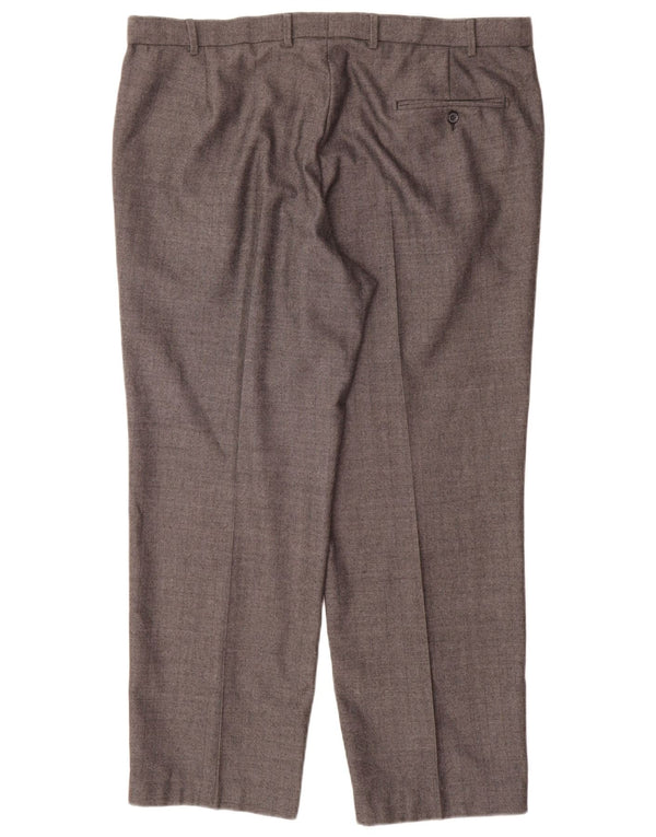 Marks & Spencer Pantaloni de costum drepte pentru bărbați, L40 L29 Lână gri