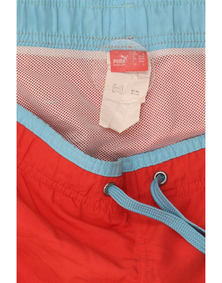 Pantaloni scurți de înot cu grafică Puma pentru bărbați, poliester roșu mare